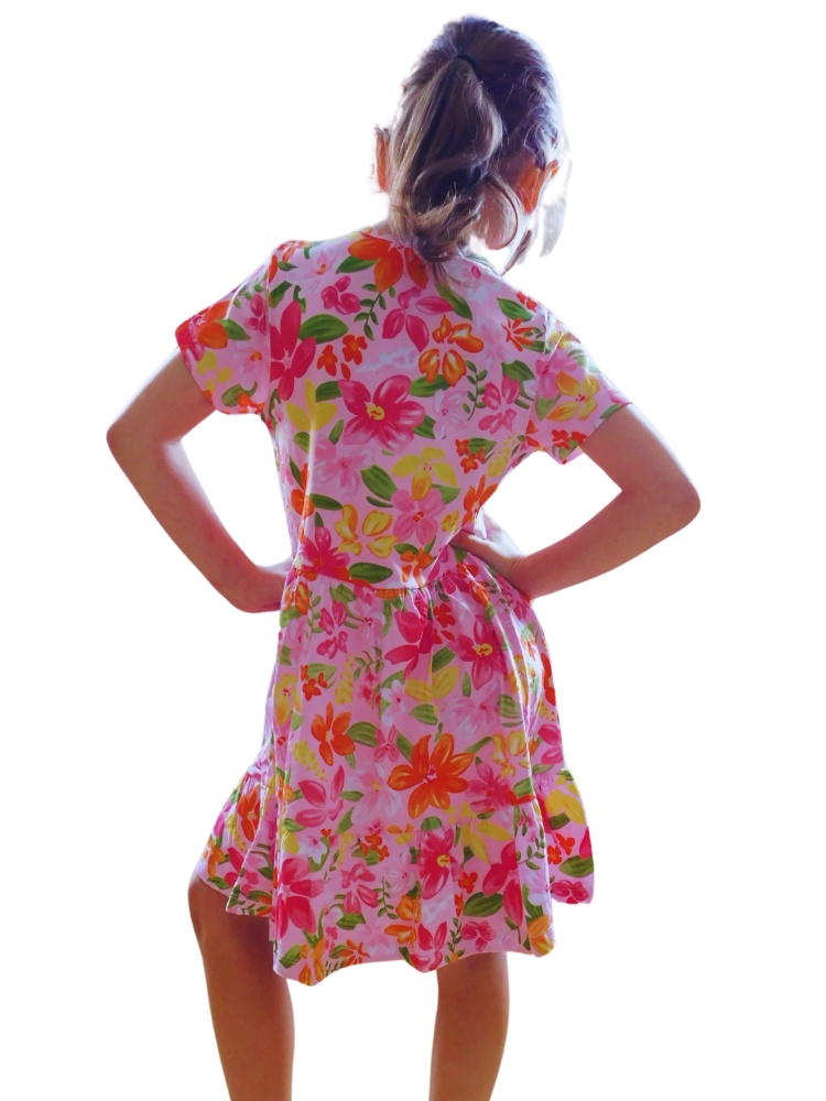 Dívčí šaty kr.r. Kugo SS3588 růžové